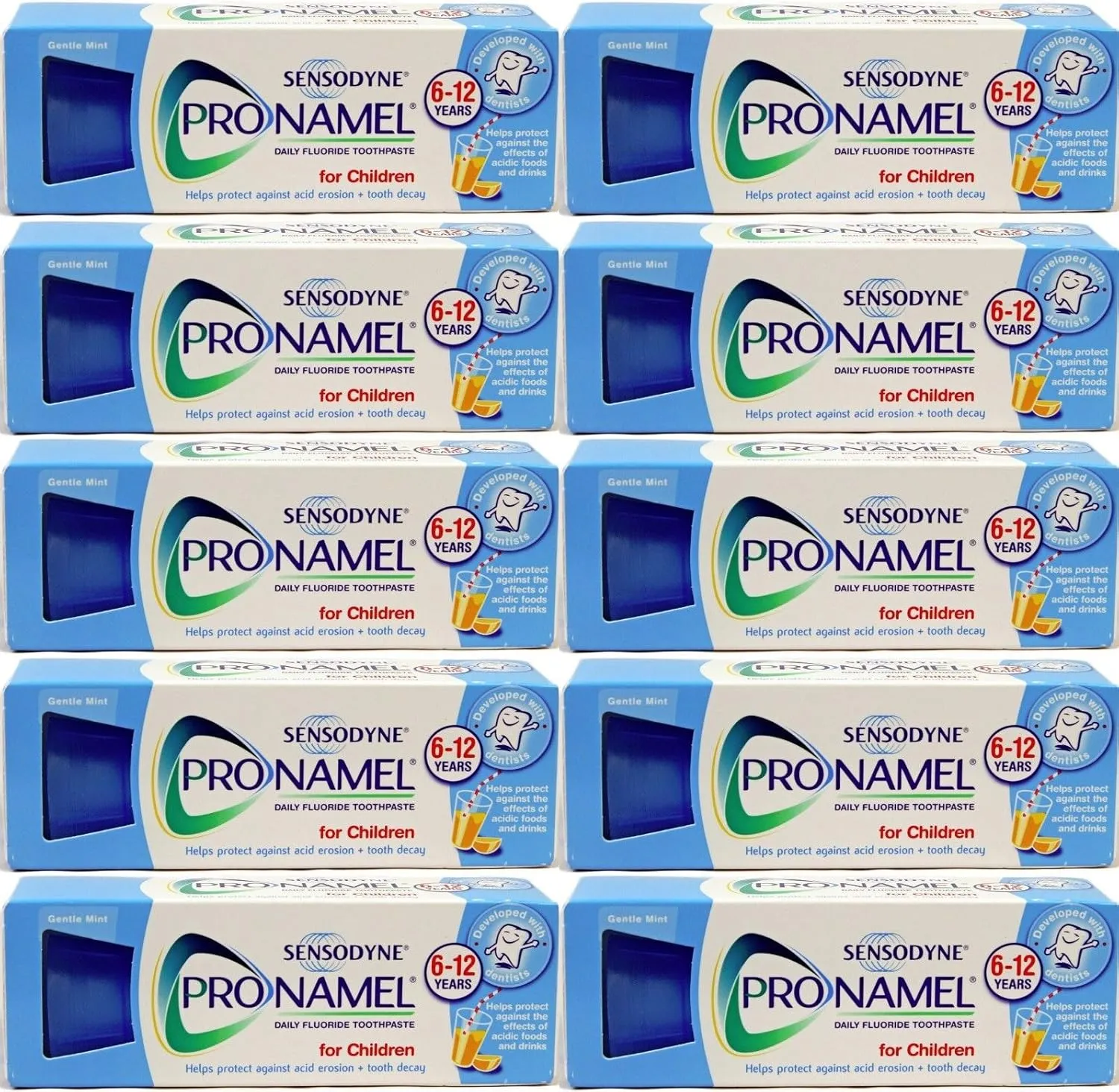 10 Packs of Sensodyne Pronamel Children Daily Fluoride Toothpaste! European!