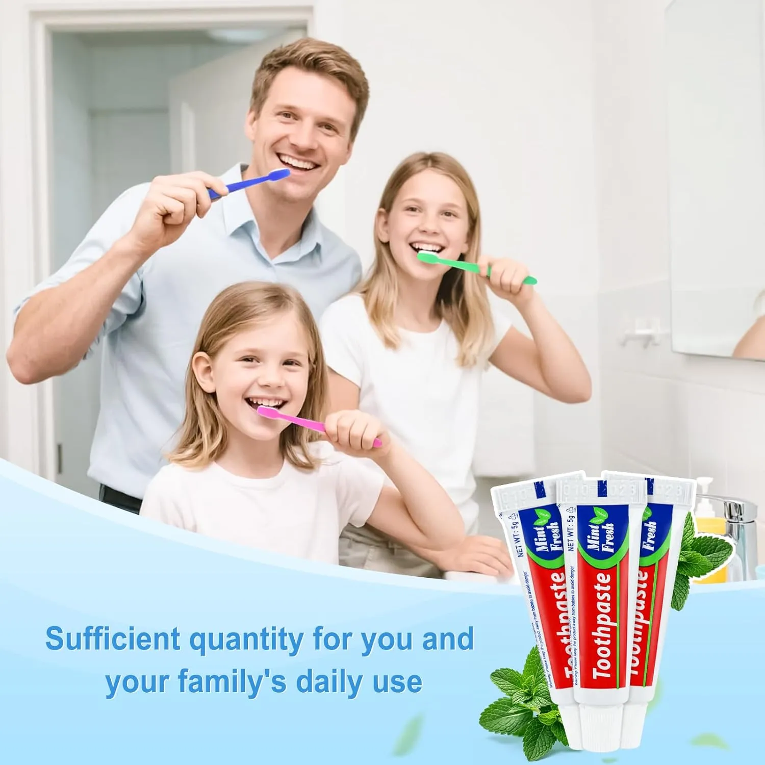 100 Tubes Bulk Travel Size Mini Toothpaste, 0.176oz Disposable Mint Flavor Pocket Teeth Paste Small Essential Toothpaste for Travel, Home/Hotel/Guests/Charity/Homeless/Camping Oral Care (Single Use)