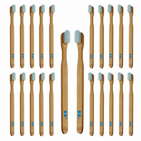 144 Prepasted Bamboo Toothbrushes,Individually Packed All Biodegradable Vegan Eco Friendly Soft Bristles Refreshing Mint Flavors,Great in Home and Fits Compact for Travel ! No Water Needed