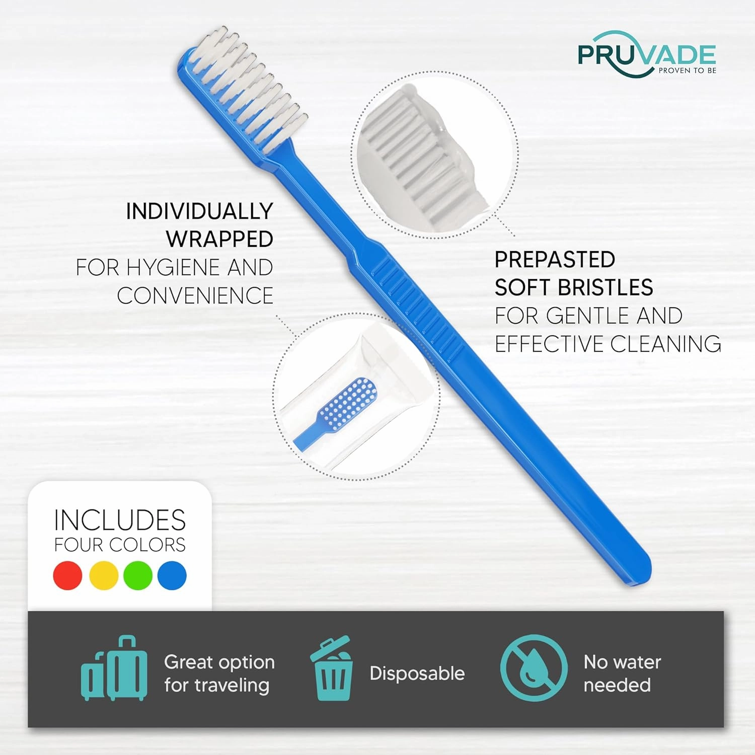 150 Pack Disposable Toothbrushes with Toothpaste, Built in | Prepasted Toothbrushes Individually Wrapped | Single Use Waterless Tooth Brush Soft Bristles for Airbnb, Hotel, Camping, Travel
