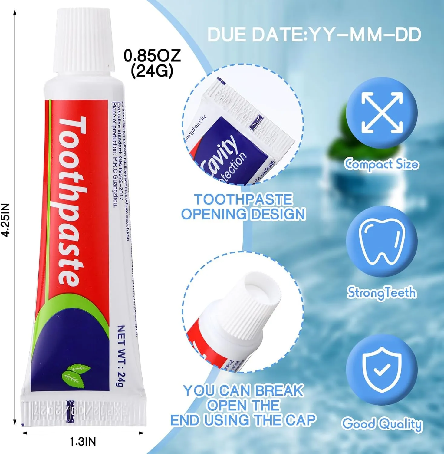 160 Pcs 0.85oz Mini Toothpaste Bulk Regular Mint Toothpaste, Helps Freshens Breath, Travel Size for Home Hotel Office School Travel