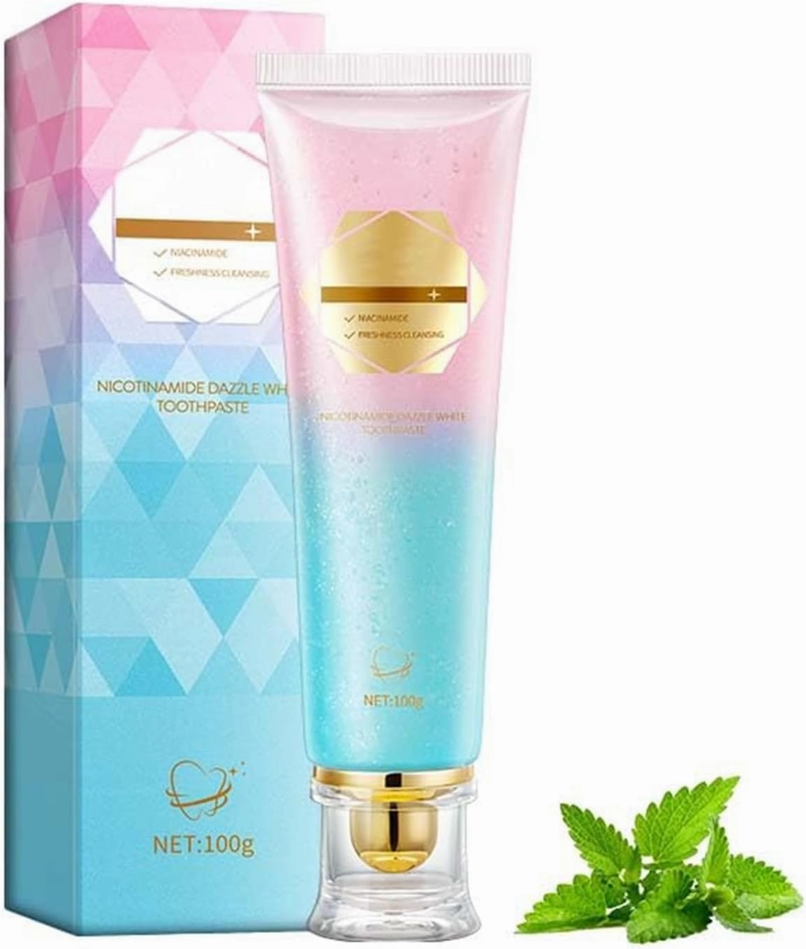 1PC Niacinamid Whitening Toothpaste-Intense Triple Whitening, Fluoride Free, Natural Fresh Breath Toothpastes, Deep Cleaning, Remove Tooth Stains, Gentle Mint, Repair and Protect Teeth
