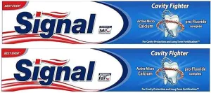 2 Box Signal Anti Caries Toothpaste Cavity Fighter Best Ever Active Micro Calcium Pro Fluoride Complex for Cavity Protection & Long Term Fortification (4.23 oz 120 ml Each One) معجون سيجنال اسنان