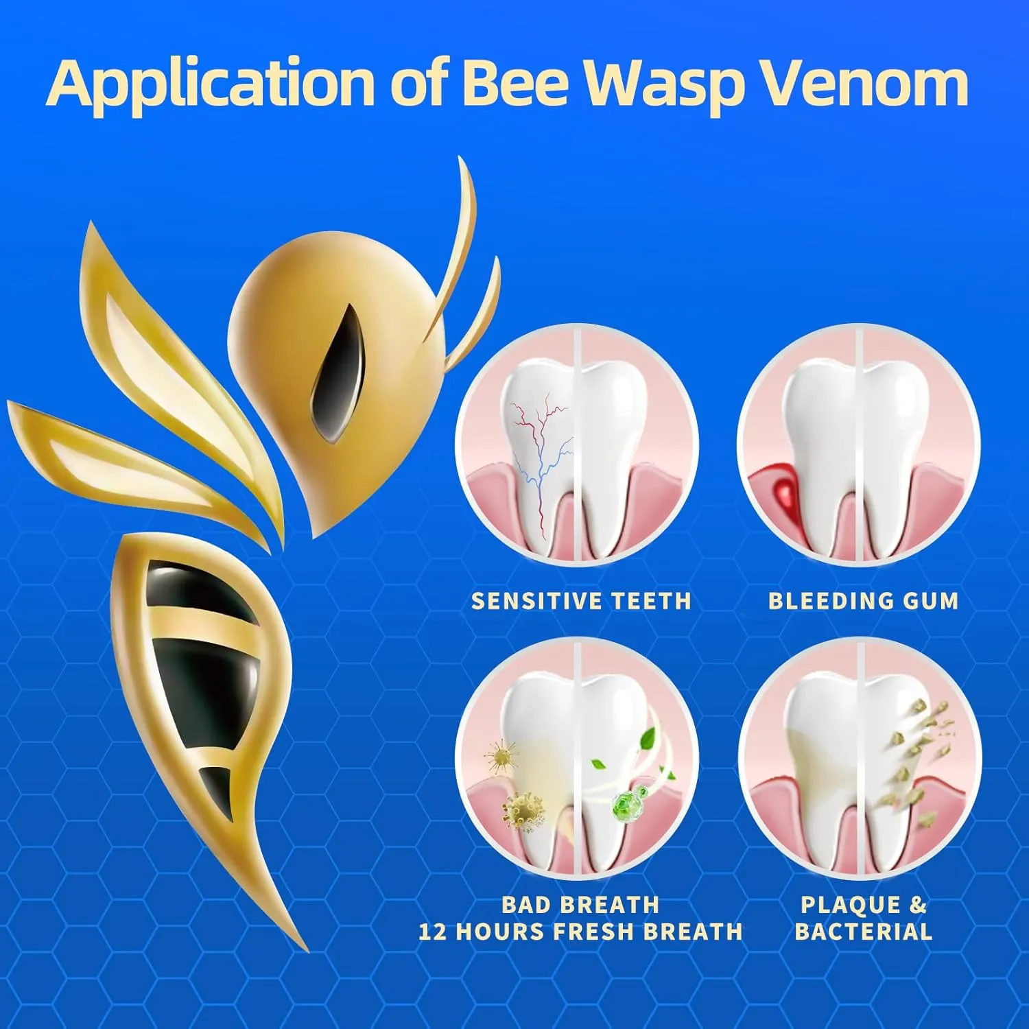 2-Pack 7X Turbo Whitening Nano Hydroxyapatite Bee Wasp Venom Toothpaste for Enamel Repair,Sensitive Relief,Anti-Gingivitis,Anti-Cavity,Anti-Plaque -150 MIN Fresh Breath