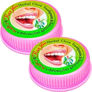 2 Pcs. of Ras Yan Herbal Clove Concentrated Toothpaste in Round Box 25 Gram. Original from Thailand.
