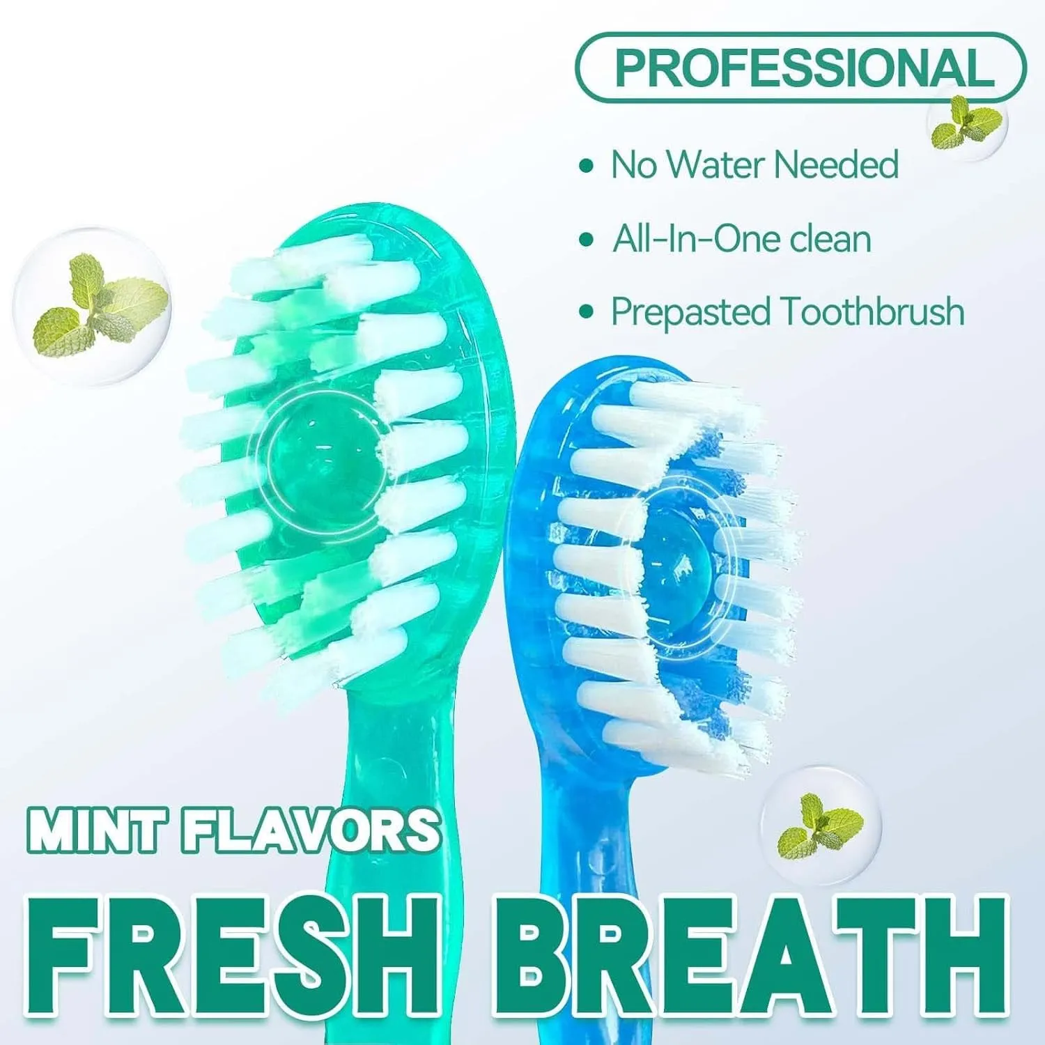 26 Pack 5 in 1 Mini Brush, Toothpaste and Floss & Tongue Scraper & Toothpick Set, All in One Oral Care on The Go Kit, Disposable Portable Burst Toothbrush for Travel (Mixed Flavors)