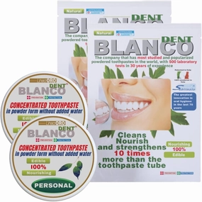 2 Bags   2 Jars Powder Toothpaste Fluoride Free, Natural Teeth Whitening and Alkalizing Toothpaste for White Teeth and Healthy Gums