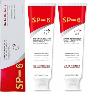2 PCS SP-6 Probiotics Whitening Toothpaste,SP6 Probiotic Toothpaste Whitening,Promotes Healthy Teeth,Brightening & Stain Removing (120g/tube)