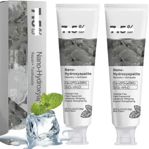 2PCS HydroxyapatiteToothpaste, 7.5% Hydroxyapatite Toothpaste, Fluoride-FreeFluoride-Free Formula with Gentle Mint, Deep Cleaning Care Toothpaste,Suitable for Sensitive Teeth (2)