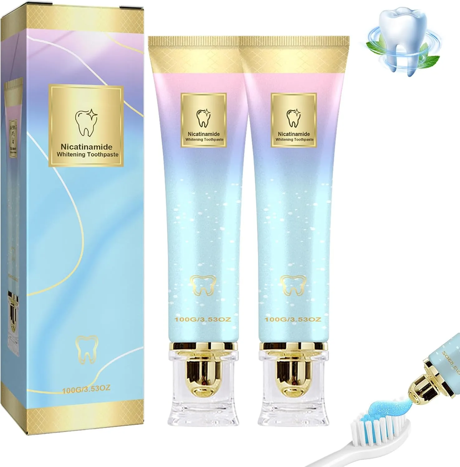 2Pcs Niacinamid Toothpast, Niacinamide Intensive Whitening Toothpaste, Complete Care Toothpaste, Repair and Protect Teeth, Remove Tooth Stains