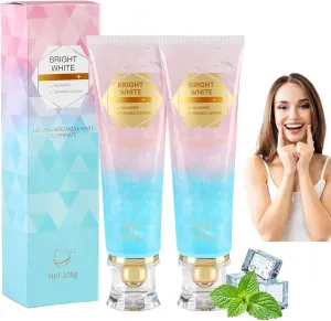 2Pcs Niacinamide Whitening Toothpaste, Niacinamide Intensive Whitening Toothpaste, Gentle Mint, Breath Freshening