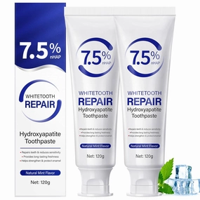 2Pcs Hydroxyapatite Toothpastes for Enamel Protection and Tooth Strengthening, with Gentle Mint, Provides Long-Lasting Fresh Breath, Daily Use for Oral Health, 4.23 OZ
