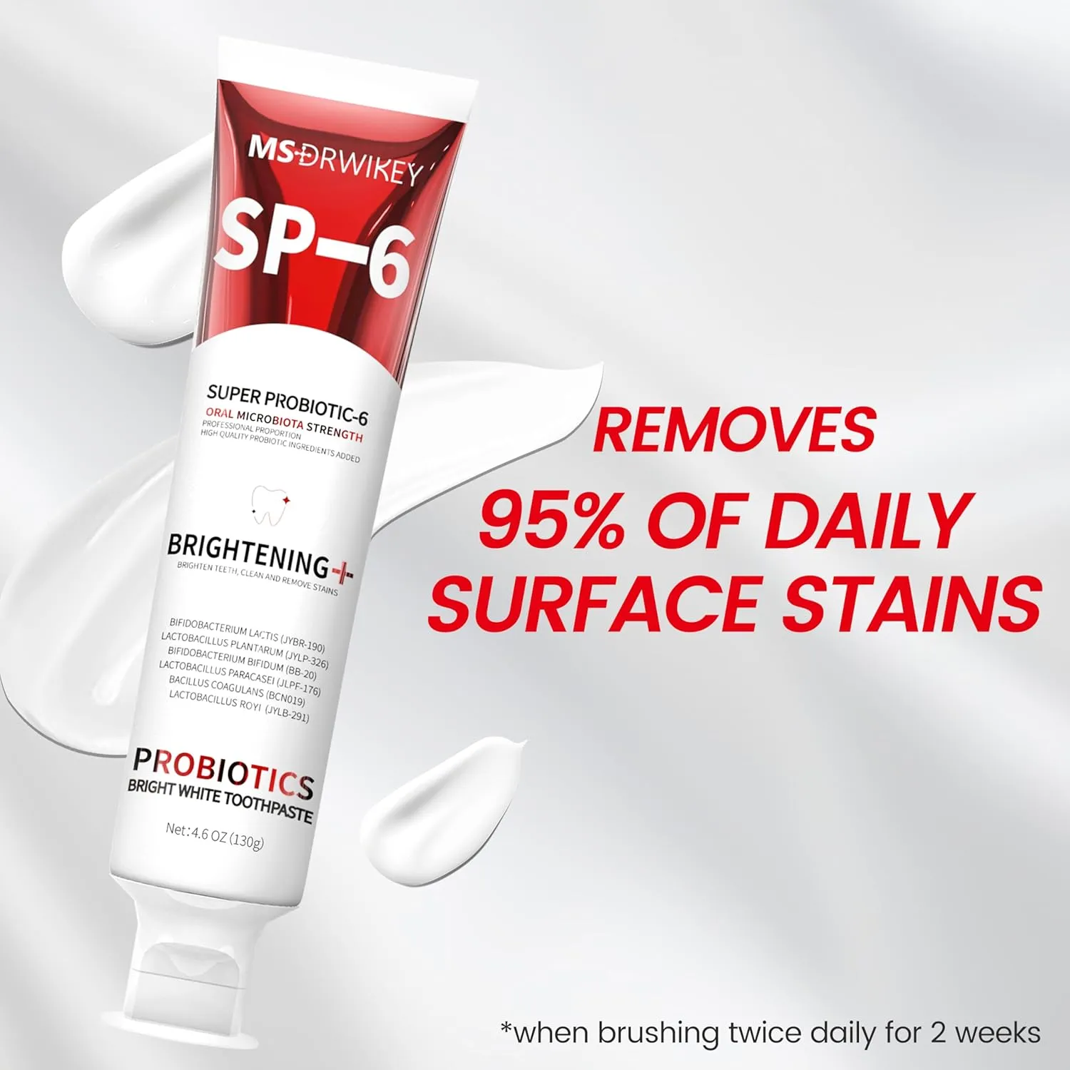 3-Pack SP-6 Whitening Toothpaste | 6 Probiotics for Oral Health | Plaque Protection & Fresh Breath | Free SP-6 Cooling Toothpaste