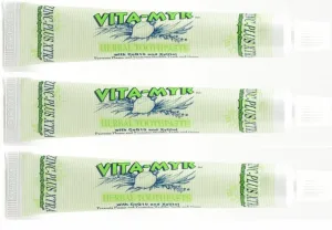 3 Pack VITA-MYR Zinc Plus Xtra Natural & Effective Herbal Toothpaste 5.4 oz