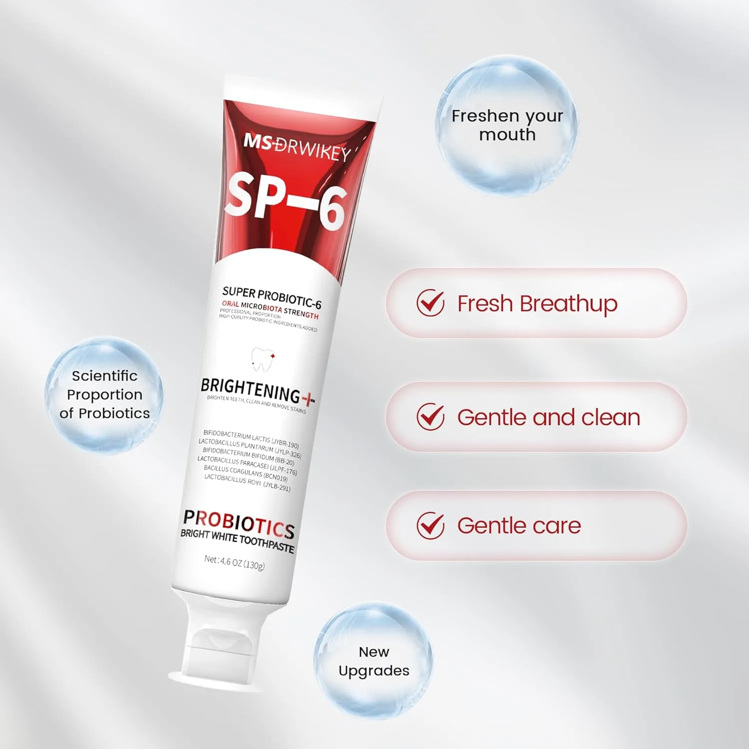 3-Pack Whitening Toothpaste: 7-Pro Whitening (2-Pack)   SP-6 Toothpaste with 6 Probiotics, Fluoride-Free Formula,Enamel Safe,Gum Health.