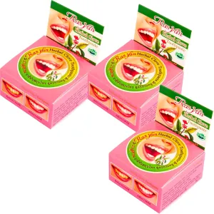 3 Pcs. of Ras Yan Herbal Clove Concentrated Toothpaste in Round Box 25 Gram. Original from Thailand.