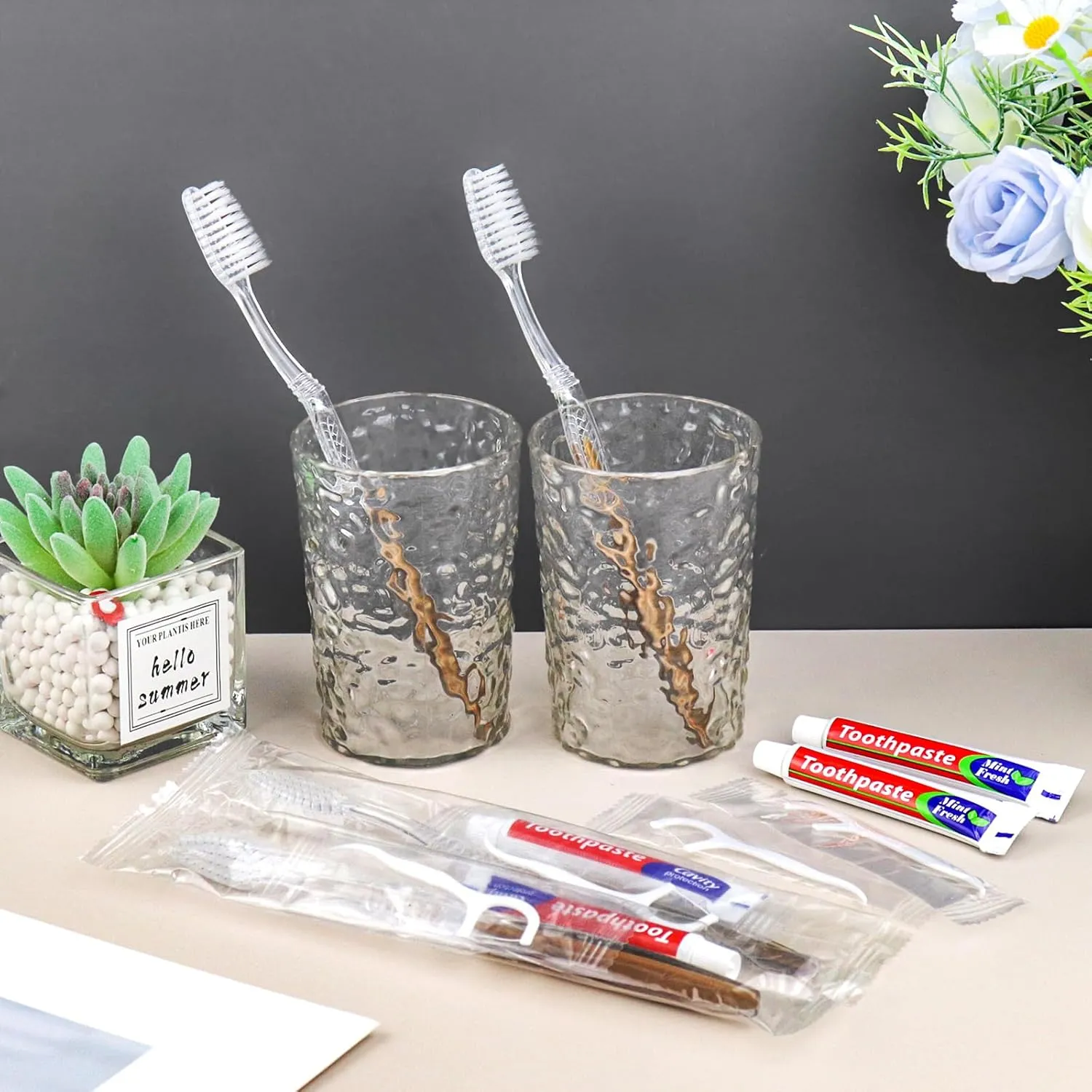 30pcs Disposable Toothbrushes with Toothpaste Floss Individually Wrapped, Disposable Toothbrush Bulk, 10g Toothpaste, Dental Floss Pick, Bulk Toothbrush Kit for Homeless,Airbnb,Hotel,Guest