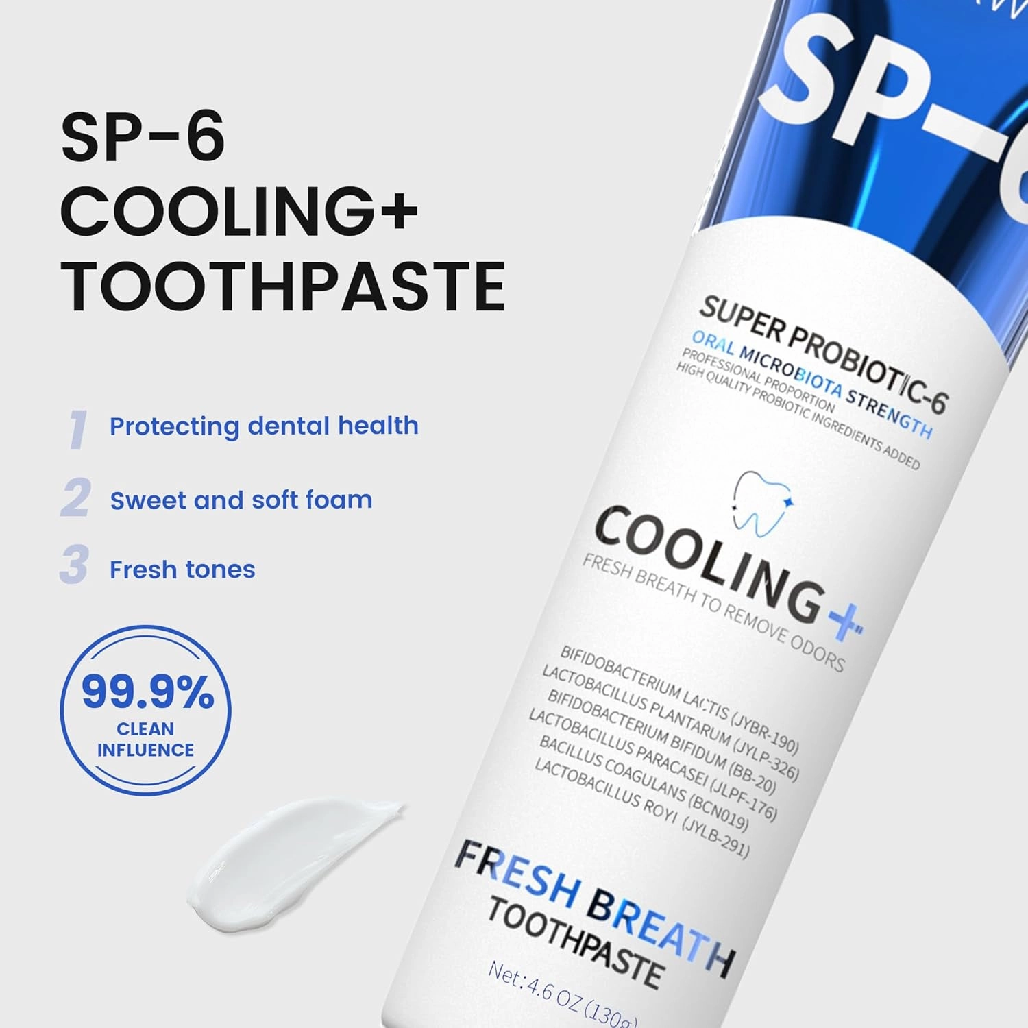 3-Pack Cooling Fresh Breath Toothpaste | Long-Lasting Freshness | Fluoride-Free & Enamel-Safe | Perfect for Daily Use