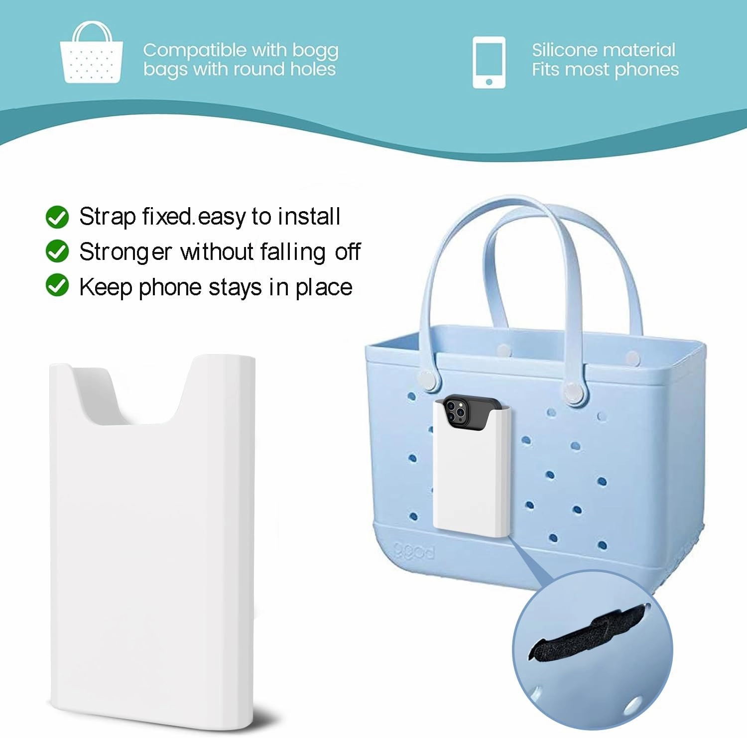 3 Packs Clear Bogg Beach Tote Bag with 2 Pack Insert Hooks Accessories for Bogg Bags Travel Makeup Clean Toiletry Brush Organizer Cosmetic Divider Storage Inner Pouch