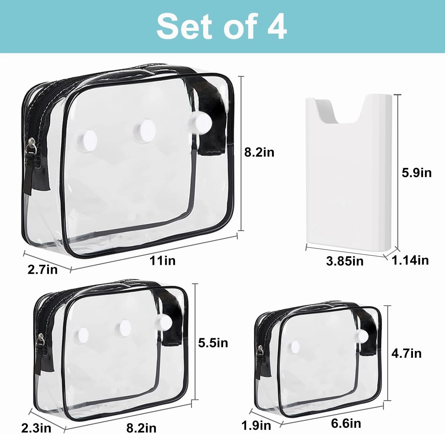 3 Packs Clear Bogg Beach Tote Bag with 2 Pack Insert Hooks Accessories for Bogg Bags Travel Makeup Clean Toiletry Brush Organizer Cosmetic Divider Storage Inner Pouch