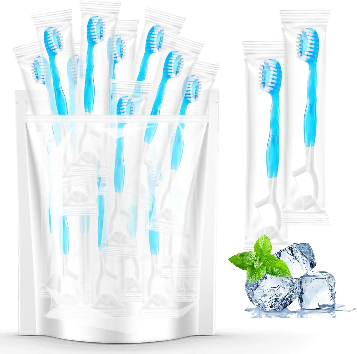 40 Individually Packaged Disposable Travel toothbrushes with Toothpaste, 5-in-1 Convenient Mini Disposable Toothbrush (Toothbrush   Toothpaste   Tongue Scraper   Dental Floss   Pick)