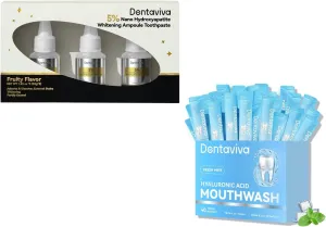 40 Pack Travel Mouthwash and 3 Pack Toothpaste as Whitening Booster