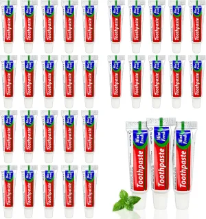 50 pcs Bulk Travel Size Toothpaste,0.176 oz Extra Small Toothpaste Travel Size Bulk Disposable for Hotel, Guests, Homeless, Charity, Mint (Mini Size, Only for Single Use)