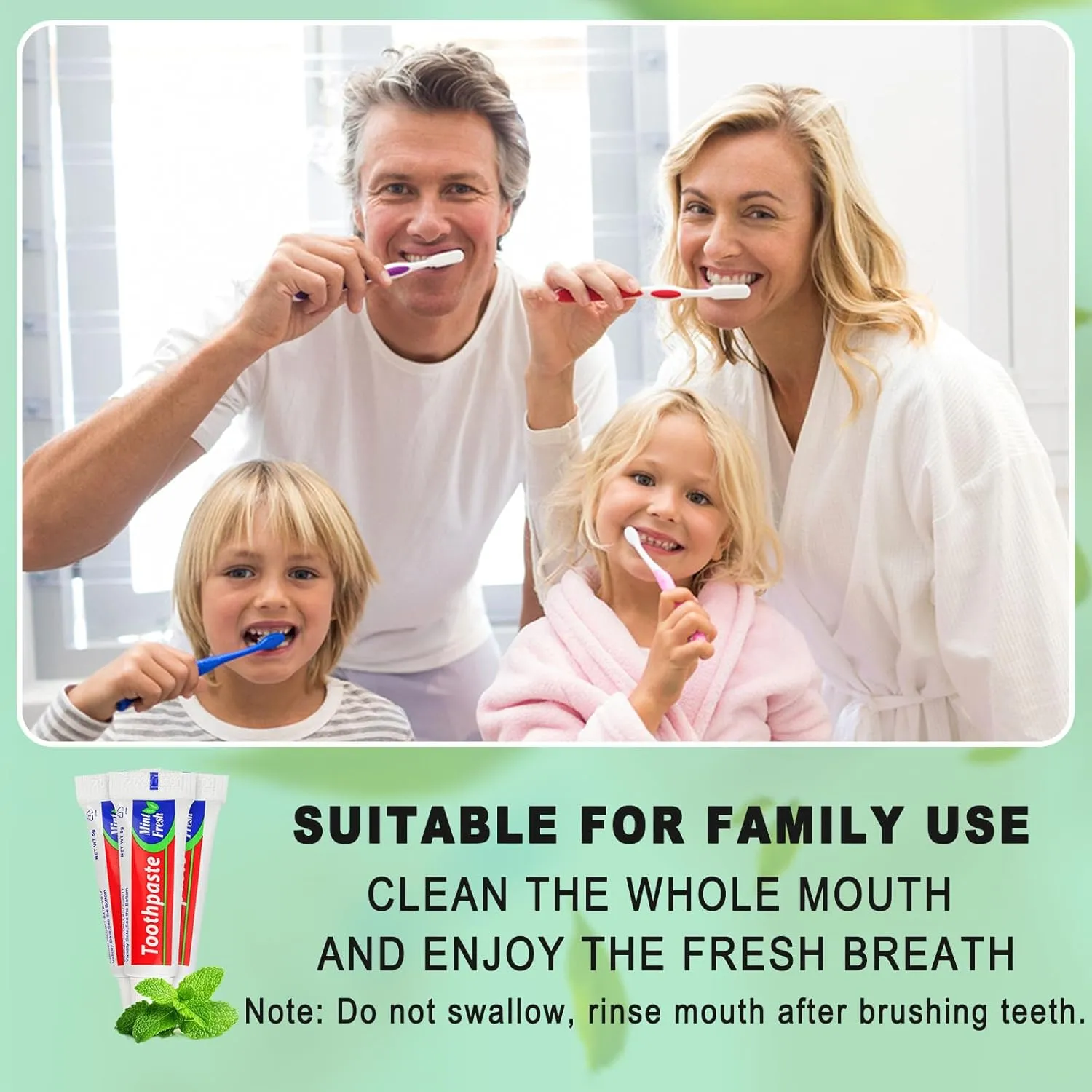 50 Tubes Bulk Travel Size Toothpaste,0.176 oz Extra Small Toothpaste Travel Size Bulk Mint Mini Disposable Toothpaste for Hotel,Guests,Homeless,Charity(Too Small, Only Good for Single Use)