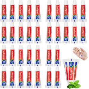 50 Tubes Bulk Travel Size Toothpaste,0.176 oz Extra Small Toothpaste Travel Size Bulk Mint Mini Disposable Toothpaste for Hotel,Guests,Homeless,Charity(Too Small, Only Good for Single Use)