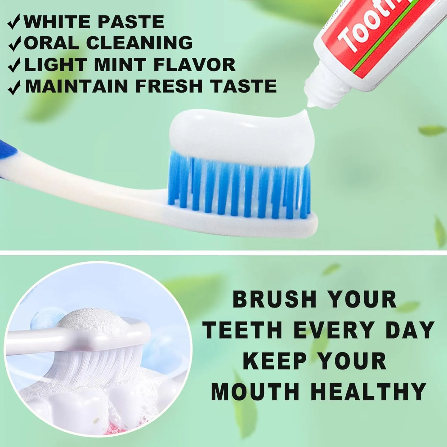 50 Tubes Bulk Travel Size Toothpaste,0.176 oz Extra Small Toothpaste Travel Size Bulk Mint Mini Disposable Toothpaste for Hotel,Guests,Homeless,Charity(Too Small, Only Good for Single Use)