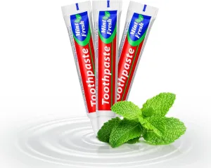 50 Tubes Bulk Travel Size Toothpaste,Extra Small 0.35oz Small Toothpaste Travel Size Bulk 0.8x3.5 inches Peppermint Mini Disposable Toothpaste for Hotel,Guests,Homeless,Charity