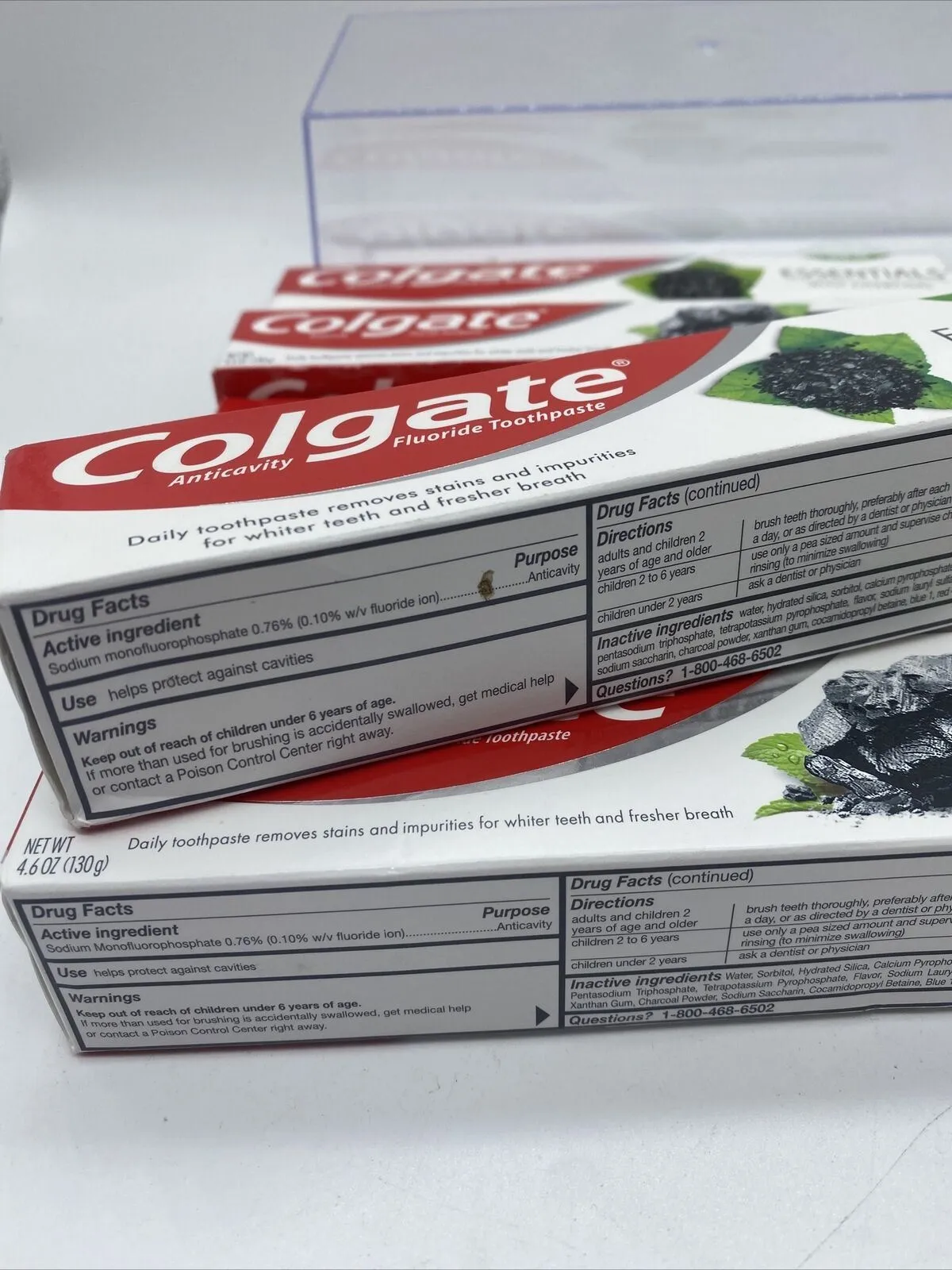 (6) Colgate Essentials with Charcoal Toothpaste Fresh Mint 4.6Oz