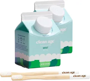 62 Count Mint Toothpaste Tabs (2 Count) & Bamboo Toothbrush (2 Count)