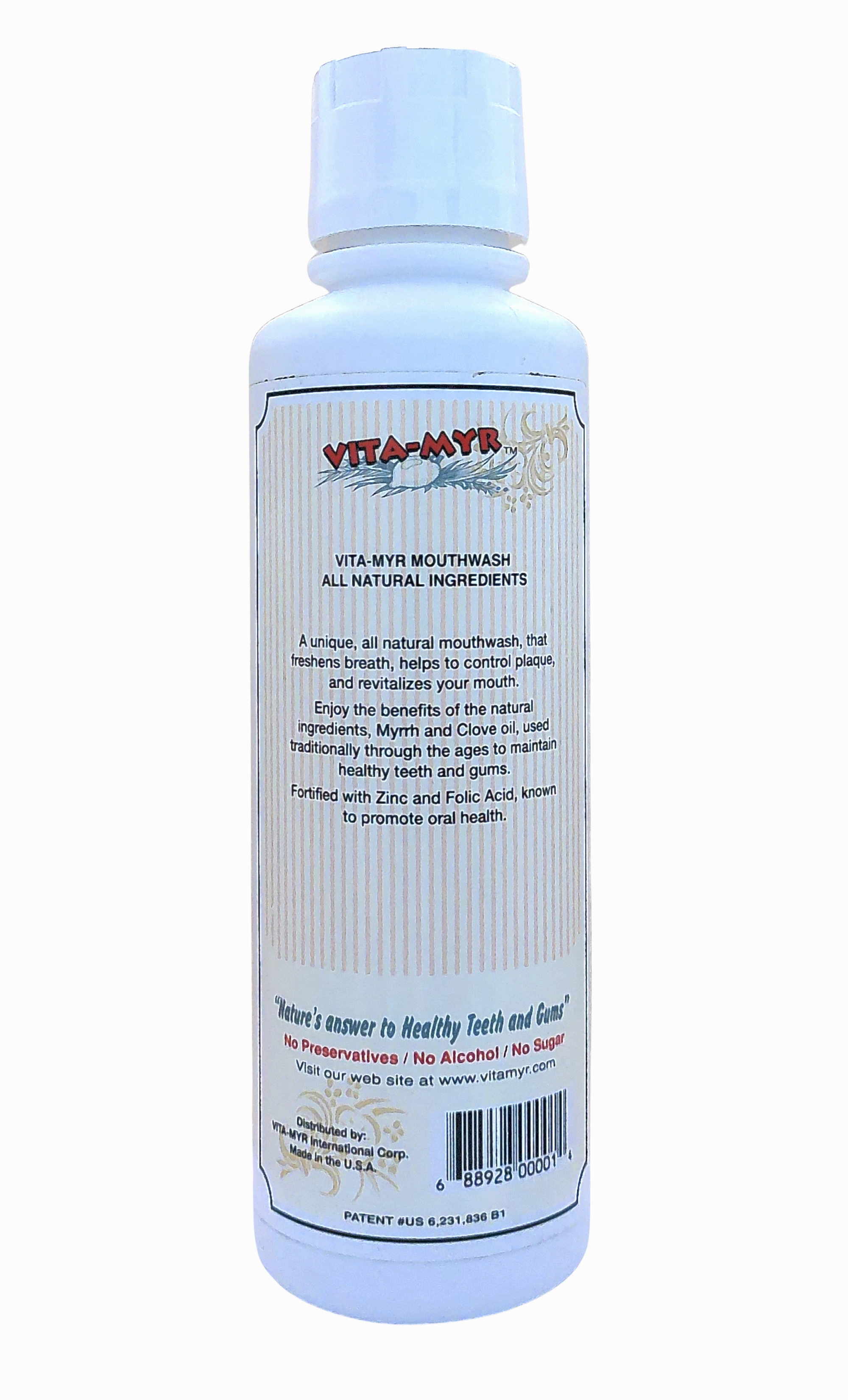 6 Pack VITA-MYR 16 Ounce Herbal Mouthwash