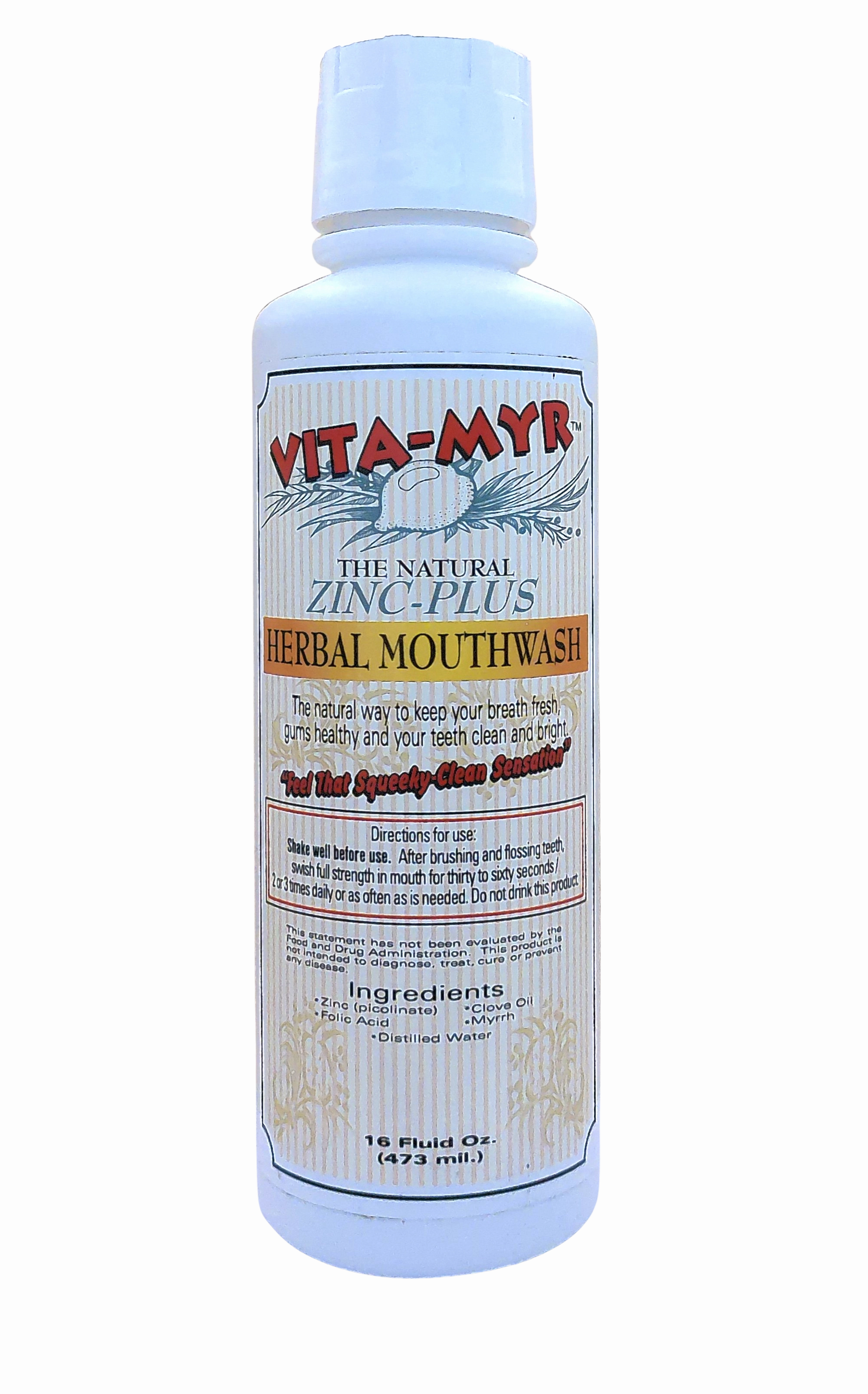 6 Pack VITA-MYR 16 Ounce Herbal Mouthwash