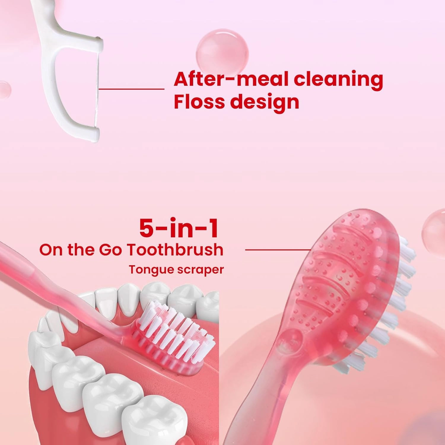 70Pack Mini Disposable Toothbrushes with Toothpaste Tongue Scraper Floss Pick 5-in-1 Single Use Portable Travel Toothbrush Individually Wrapped Box Small Prepasted Travel Toothbrush for Kids Adult ﻿