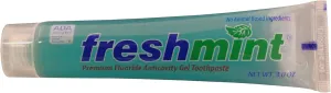 72 Tubes of Freshmint® 3 oz. Premium ADA Approved Clear Gel Anticavity Fluoride Toothpaste