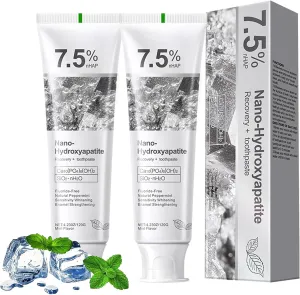 7.5% Hydroxyapatite Toothpaste for Advanced Enamel Protection,Appropriate for Sensitive Teeth,Gentle and Effective Formula,Fresh Mint,4.23 oz