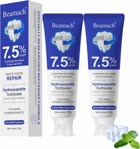 7.5% Hydroxyapatite Toothpaste – Nano Hydroxyapatite Whitening Toothpaste for Enamel Protection & Tooth Strengthening, Fluoride-Free Probiotic Formula with Gentle Mint Flavor & Fresh Breath (2)