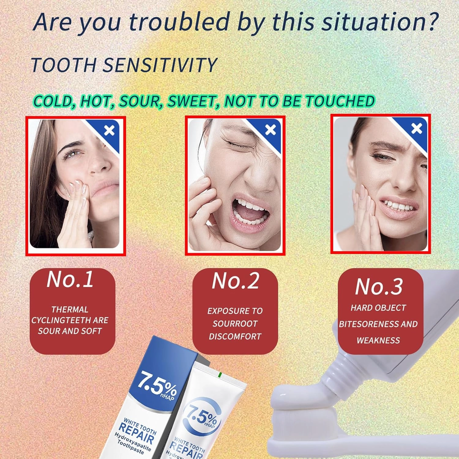 7.5% Hydroxyapatite Toothpaste for Enamel Repair&Whitening Strengthens Teeth,Restores Enamel Gentle Mint Flavor for Fresh Breath Daily Use for Sensitive Teeth & Optimal Oral Care (3PCS)