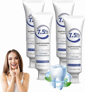7.5% Hydroxyapatite Toothpaste, Hydroxyapatite Toothpaste for Advanced Enamel Protection, Fluoride-Free Toothpaste for Sensitive Teeth, Gentle Mint,Fresh Breath