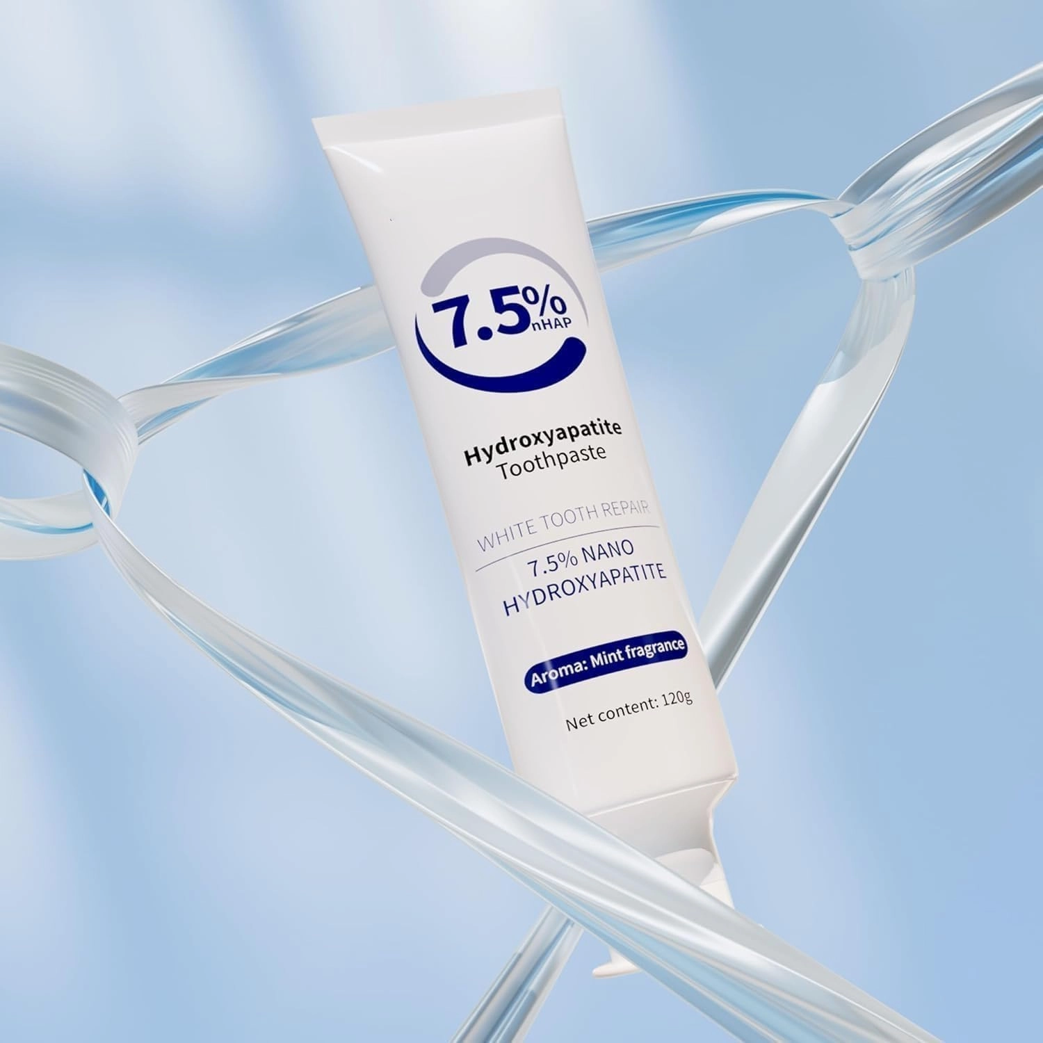 7.5% Hydroxyapatite Toothpaste, Protects Tooth Enamel, Gentle Mint, Suitable for Sensitive Teeth, Daily Protection, Long-Lasting Fresh Breath (2PC)