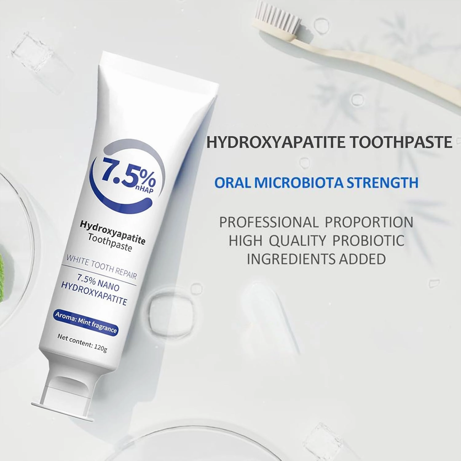 7.5% Nano Hydroxyapatite Toothpaste, Hydroxyapatite Toothpaste for Advanced Enamel Protection, 4.23oz (3)