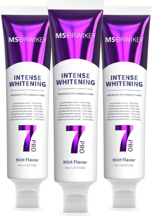 7Pro Deep Whitening Toothpaste with 7 Probiotics - Advanced Formula for Stain Removal and Gum Health - Fluoride-Free, Enamel-Safe, Fresh Mint Flavor, 4.23 oz (3)