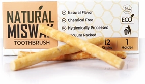 (12Pack) Miswak Sticks for Teeth, Natural Toothbrush, No Toothpaste Needed, Miswak Toothbrush Stick Also Known as Siwak Chew Sticks for Humans, Meswak
