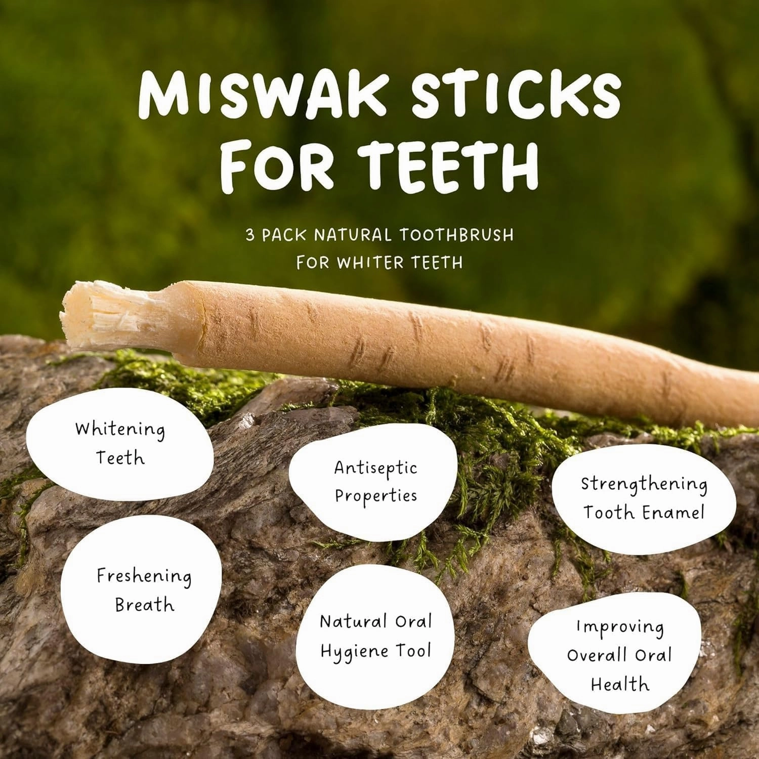 (12Pack) Miswak Sticks for Teeth, Natural Toothbrush, No Toothpaste Needed, Miswak Toothbrush Stick Also Known as Siwak Chew Sticks for Humans, Meswak
