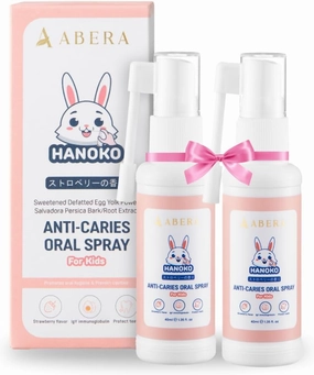 Abera Anti-Caries Kids Oral Spray, Fluoride Free Toddler Toothpaste Helper for Cavity Repair and Fresh Breath, 360 Degree Rotating Spout Easy to Use for Newborn to Preschooler, 1.35 fl Oz, Pack of 2