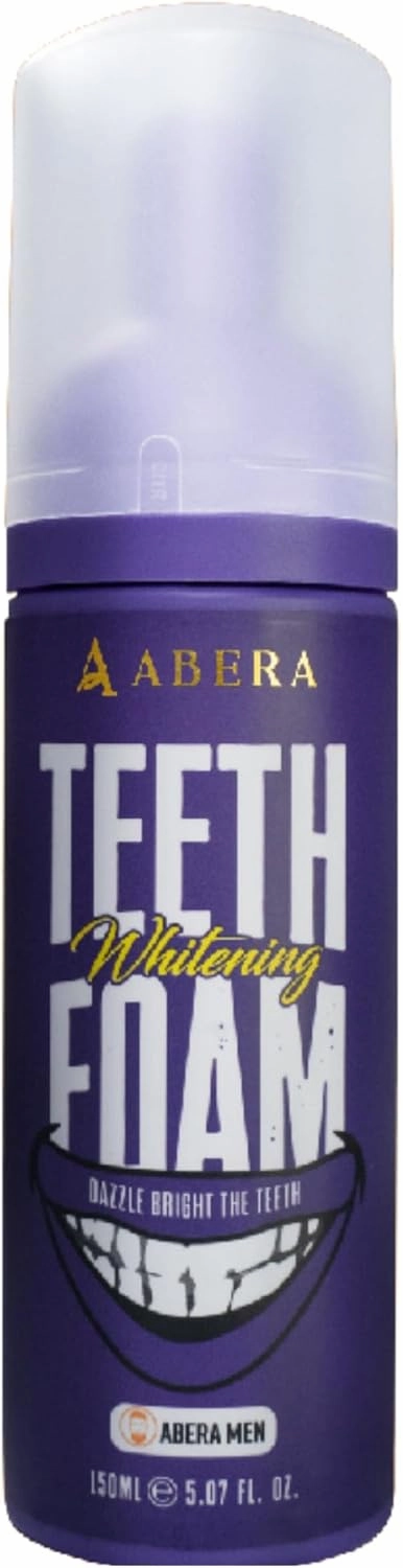 Abera Purple Teeth Whitening Foam | Instant Whitening & Colour Corrector | Cleans Aligners, Braces & Freshens Breath | Natural, Peroxide-Free Formula (5.06 Fl Oz)