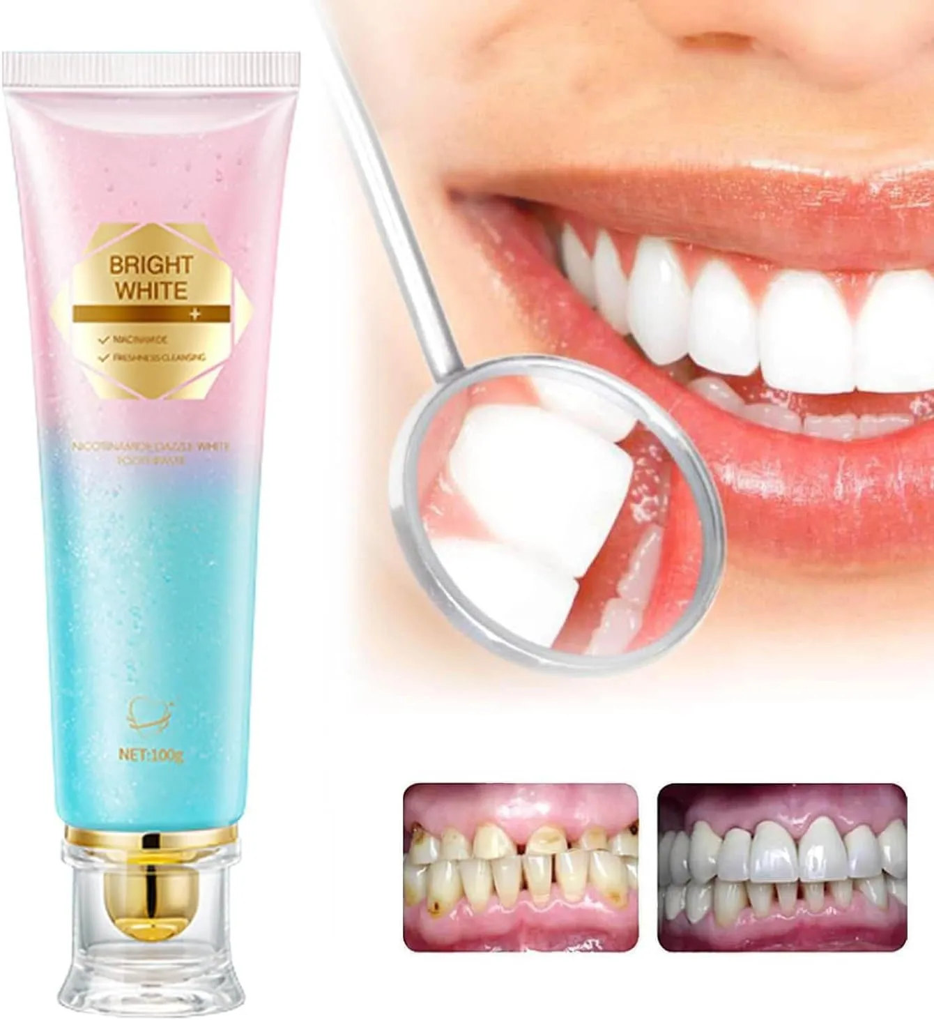 Acssart Radiant Whitening Toothpaste, Acssart Toothpaste, 2025 Upgrade Fresh Breath Toothpastes, Complete Care Toothpastes, Repair and Protect Teeth, Remove Tooth Stains (3PCS)