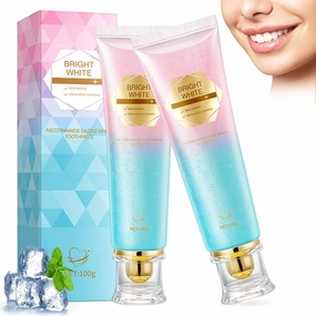 Acssart Radiant Whitening Toothpaste, Acssart Radiant Niacinamide Intensive Whitening Toothpaste, Niacinamide White Toothpastes, Teeth Whitenings Toothpastes, Fresh Breath Tooth Paste(2PC)